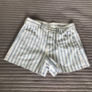 American eagle blue and white striped mom shorts size 12